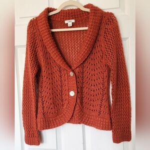 Cato Size L Cardigan Autumn Fall Orange Pumpkin Spice
